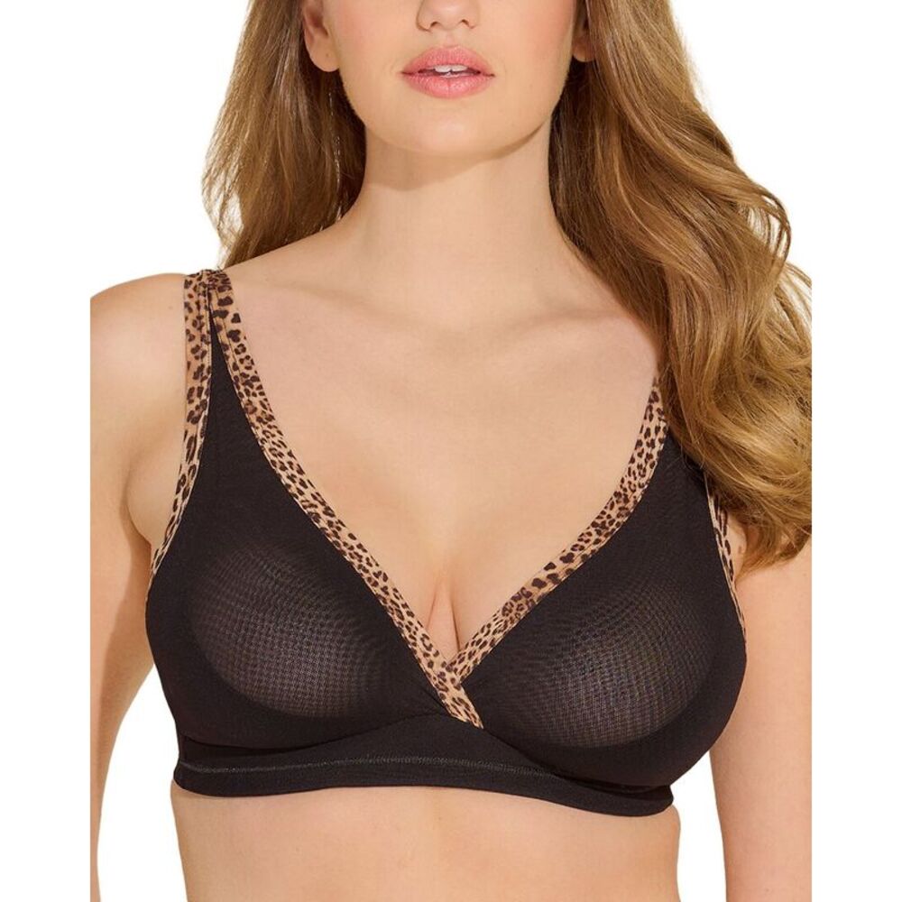 Cosabella Womens Soire Confidence Leopard Curvy Bralette, Black